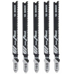 Set 5 panze ferastrau vertical Bosch T 119 B pentru lemn, cod 2608630037