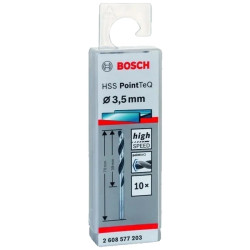 Set 10 burghie metal Bosch HSS PointTeQ 3,5 mm 2608577203 Set 10 burghie metal Bosch HSS PointTeQ 3,5 mm 2608577203