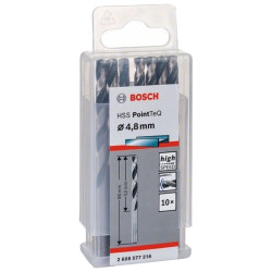 Set 10 burghie metal Bosch HSS PointTeQ 4,8 mm 2608577216 Set 10 burghie metal Bosch HSS PointTeQ 4,8 mm 2608577216