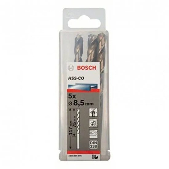 Set 5 burghiu metal Bosch HSS-Co 8,5 x 75 x 117 mm 2608585895