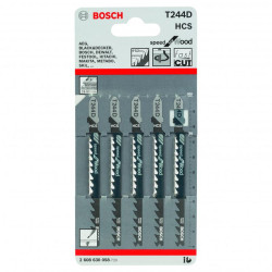 Set 5 panze ferastrau vertical Bosch T 244 D pentru lemn, cod 2608630058