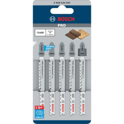 Set 5 panze ferastrau vertical Bosch T 144 DF pentru lemn dur, cod 2608634567