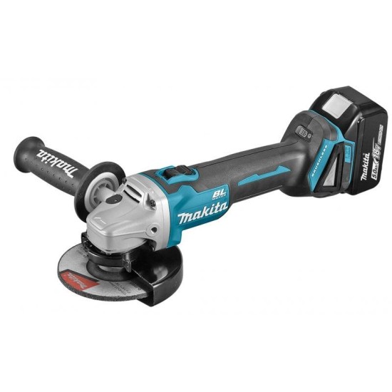 Polizor unghiular brushless Makita, 125mm, cu 2 acumulatori Li-Ion, 18V, DGA506RTJ