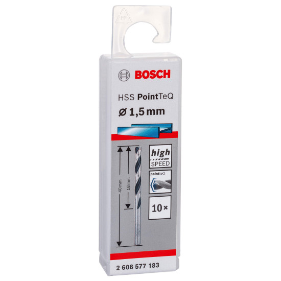 Set 10 burghie metal Bosch HSS PointTeQ 1,5 mm 2608577183