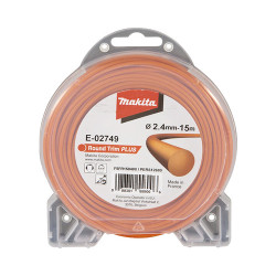 Fir trimmer Makita Square Trim PLUS 2,4 mm x 15 m, portocaliu, E-02808 Fir trimmer Makita Square Trim PLUS 2,4 mm x 15 m, portocaliu, E-02808