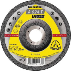 Disc de polizare Klingspor A 624 T Supra Kronenflex, 125 x 6 x 22.23 mm, 325216 Disc de polizare Klingspor A 624 T Supra Kronenflex, 125 x 6 x 22.23 mm, 325216