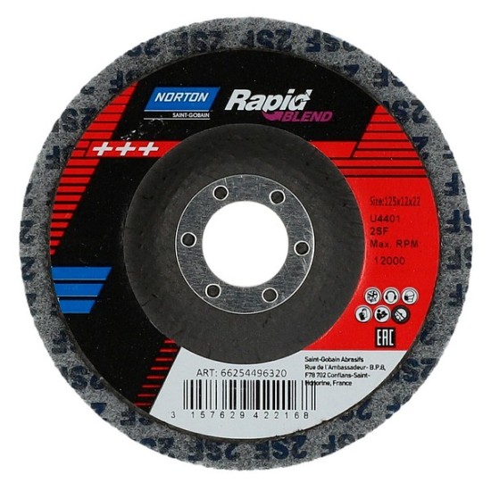 Disc de curatare Norton Rapid Blend NEX DPC 125x12x22 mm, 66254496320