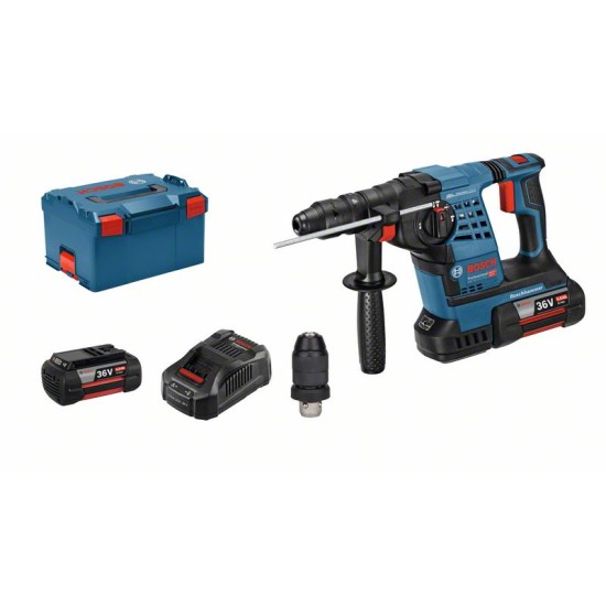 Ciocan rotopercutor cu 2 acumulatori Li-Ion, 4Ah, BOSCH GBH 36 VF-LI PLUS L-Boxx
