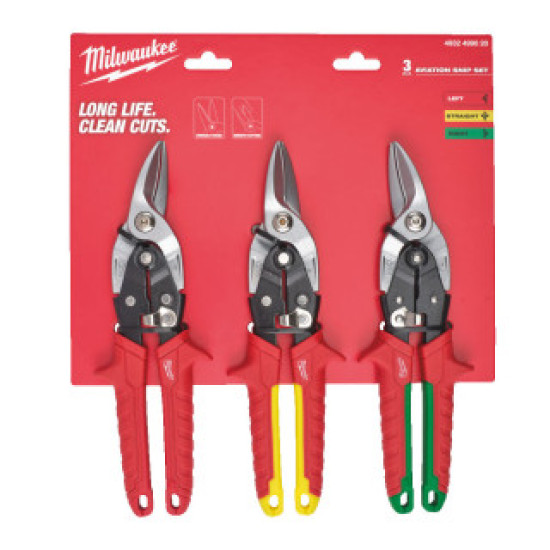 Set 3 foarfeci Milwaukee pentru tabla 48224533