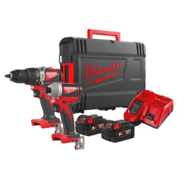 Set masini de gaurit si insurubat cu acumulator Milwaukee M18 BLPP2A2-502X (M18 BLPD2+M18 BLID2) - 4933464522
