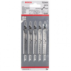 Set 5 panze ferastrau vertical Bosch T 234 X Progressor for Wood, cod 2608633528